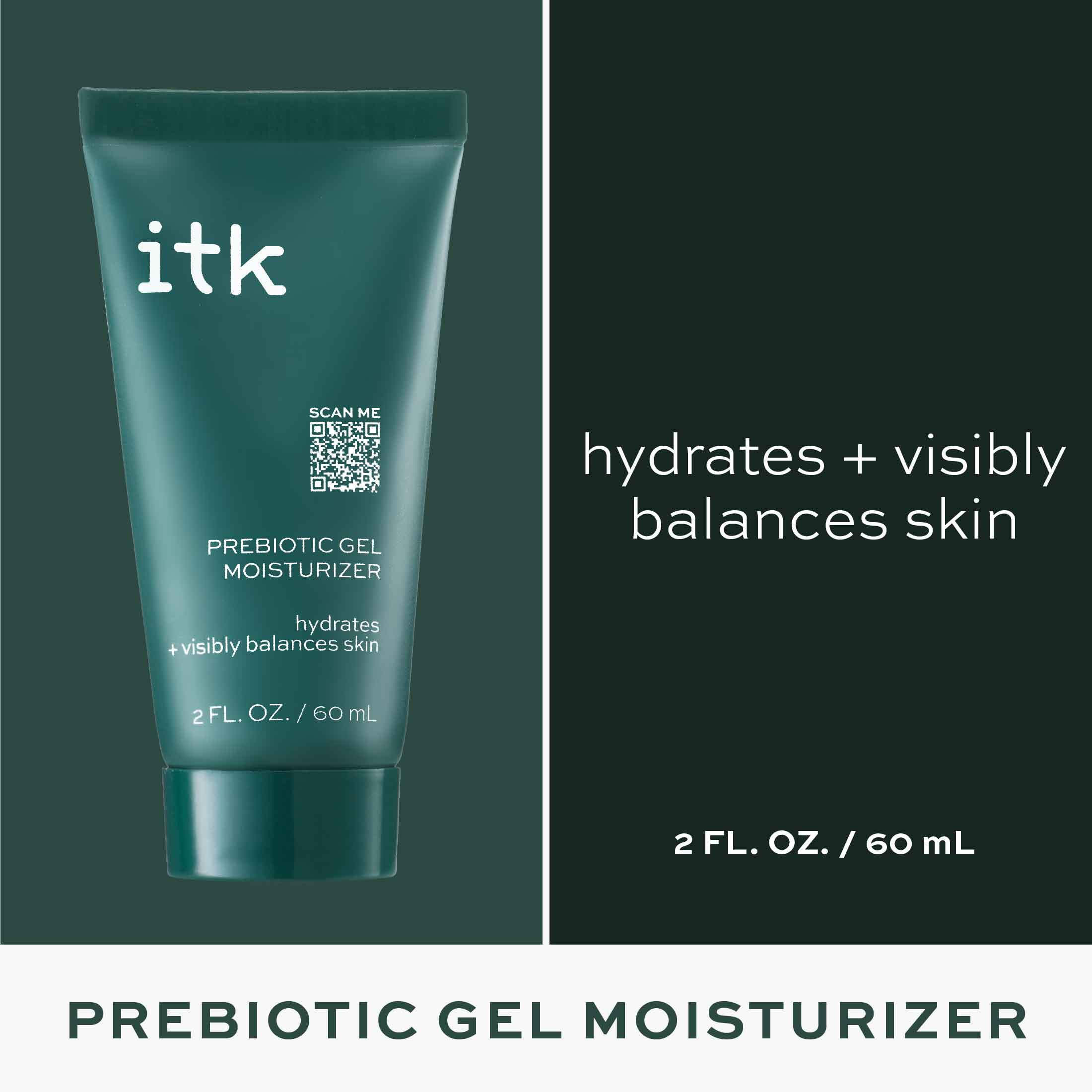 (6 pack) ITK Skincare Prebiotic Gel Moisturizer with Niacinamide and Squalane for All Skin Types, 2 oz