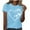 #060-Light Blue, variant on Cutuoiiu Women's Bow Heart Graphic Casual Short Sleeve Tops Gifts