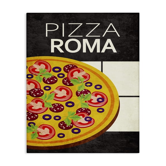 Stupell Industries Eclectic Pizza Roma Classic Kitchen Canvas Art, 16 x 20, by Kim Allen