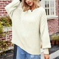 thumbnail image 4 of BLVB Womens Casual Fall Sweaters Long Sleeve Ribbed Knit Sweater Loose Soft Crewneck Pullover Jumper Tops, 4 of 7