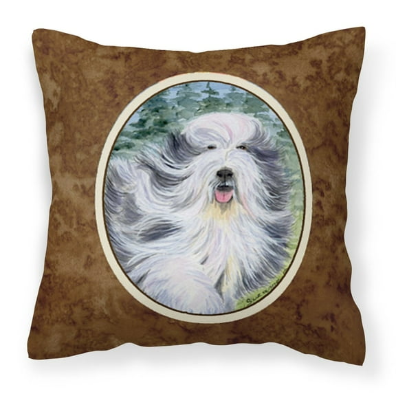 Carolines Treasures SS8037PW1414 Bearded Collie Fabric Decorative Pillow, 14Hx14W, multicolor