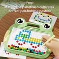 thumbnail image 4 of Frog Theme Magnetic Drawing Board for Kids, Portable Magnet Beads Doodle Board, Educational Preschool Learning Toy for Travel, Writing & Creativity, Blue/Pink/Green, 4 of 8