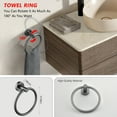 thumbnail image 5 of 6-Pieces Bathroom Hardware Set Aluminium Wall Mount Bathroom Accessory Towel Bar Set, 5 of 7