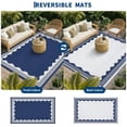 thumbnail image 2 of Garvee Outdoor Rug 10x20ft Modern Bordered Reversible Plastic Straw Rug, Waterproof RV Camping Rug Foldable Patio Rug for Deck Porch Balcony Backyard Picnic Beach, Dark Blue, 2 of 9