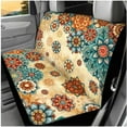 thumbnail image 3 of KUIFORTI Vintage Flower Auto Seat Covers Set 14 Pcs with Auto Center Console Armrest Pad Steering Wheel Cover Car Seat Belt Pad Cover Car Headrest Covers for Cars SUV Sedans, 3 of 7