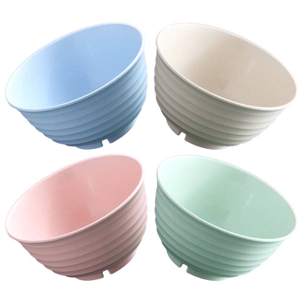 WHAMVOX  4 Pcs Large Bowls for Eating Kitchen Noodle Ramen Wheat Student
