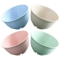 Toyvian Plastic Cereal Bowls Deep Bowls For Soup Blue 4Pcs For Restaurant Use