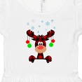 thumbnail image 3 of Inktastic Cute Flannel Reindeer with Christmas Bulbs and Snowflakes Girls Baby Dress, 3 of 4