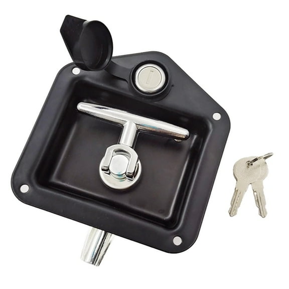 Stainless Steel Folding T-Handle Lock Truck Trailer Door Latch With 2 Keys