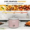 thumbnail image 4 of TEMOGU-Sunvivi 2 Quart Slow Cooker, Small Slow Cooker with Removable Ceramic Pot, Food Warmer with 3 Heating Settings & Dishwasher Safe Glass Lid, Pink, 4 of 4
