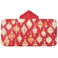 thumbnail image 5 of Yayeee Kids Hooded Towels Toddler Soft Absorbent Beach Bathing Wrap 50" x 23.5", Orange Christmas Ornaments Pattern, 5 of 5