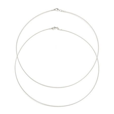 16 inch Silver Plated Choker Necklace: 2 pc