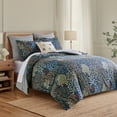 thumbnail image 3 of Levtex Home - English Forest Navy Duvet Cover Set - Full/Queen Duvet Cover (90 x 94in.) + Two Standard Pillow Cases (20 x 26in.) - Leaves - Navy, Green, Teal, Blue, Cream - Rayon/Cotton, 3 of 6