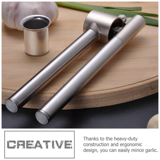 unbranded Herramienta De Cocina Prensa Ajo De Acero Inoxidable Con Orificios Uniformes Para
