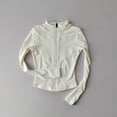 thumbnail image 3 of Chaqueta de manga larga para deportes al aire libre para mujer, ropa de Yoga delgada, cárdigan de secado rápido con cremallera, cuello alto, chaqueta para correr, Fitness, Top, 3 of 6