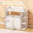 thumbnail image 3 of makeapile dresser with changing table,Nursery 4 Open Shelves Plus Double-Door Cabinet, Multifunctional baby changing table, White, 3 of 8