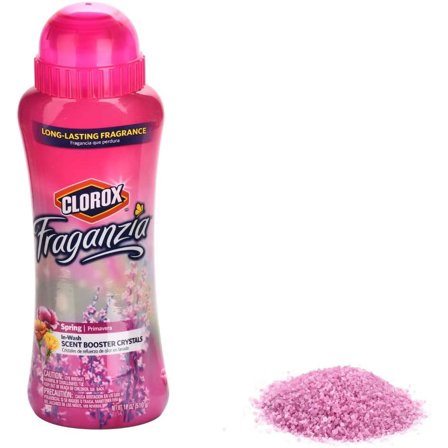 Clorox Fraganzia Laundry Scent Booster Crystals in Spring Scent - Scented In-Wash Freshener Beads for Fresh, Clean, Great Smelling Clothes and Linens, 18 Oz - 2 Pack 18 Ounce (Pack of 2) Spring