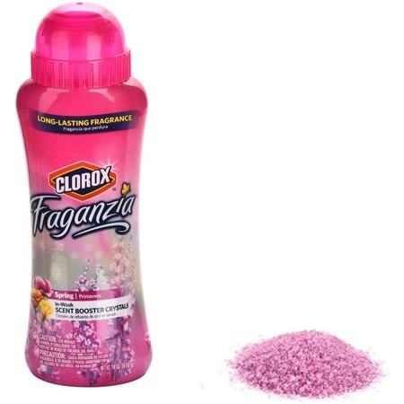Clorox Fraganzia Laundry Scent Booster Crystals in Spring Scent - Scented In-Wash Freshener Beads for Fresh, Clean, Great Smelling Clothes and Linens, 18 Oz - 2 Pack 18 Ounce (Pack of 2) Spring