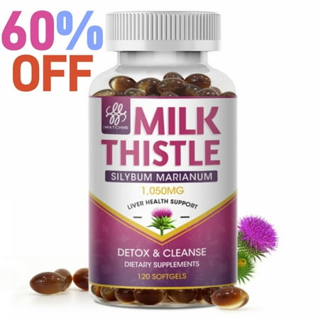 Milk Thistle Capsules, Herbal Supplement,Supports Liver Health,Non-GMO, Gluten Free, 120 Ct