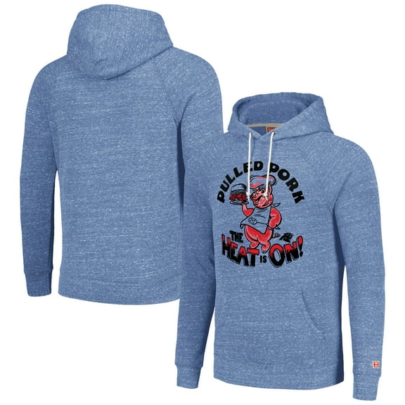 Unisex Homage Light Blue Carolina Panthers NFL x Guy Fieri-s Flavortown Tri-Blend Pullover Hoodie