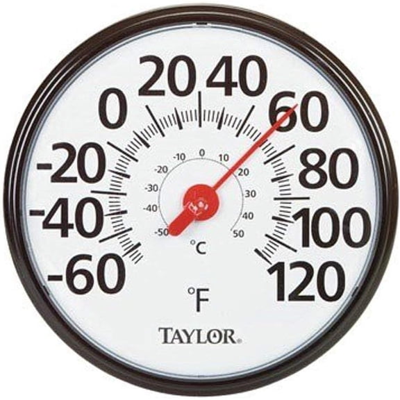 Taylor 6700 13-1/4" Black & White Big & Bold Dial Thermometer