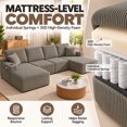 thumbnail image 4 of DTTRA 130" U-Shaped Boneless Modular Sectional Sofa with Double Chaise, 6 Seats, Corduroy, Taupe, 4 of 8
