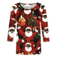 thumbnail image 4 of Jjayotai Womens 3/4 Length Sleeve Tops, Christmas Blouses for Women, Crew Neck Vacation Christmas Summer Fall Shirts 2024 Multicolor M, 4 of 5