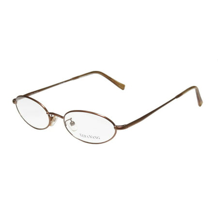 New Vera Wang V09 Womens/Ladies Oval Full-Rim Bronze Light Style Imported From Italy Frame Demo Lenses 47-17-135 Flexible Hinges Eyeglasses/Eye Glasses
