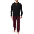 thumbnail image 1 of Conjunto de Pijama IZOD para Hombre Camiseta Henley de Jersey y Pantalón de Franela Talla L, 1 of 6