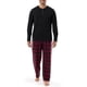 thumbnail image 1 of Conjunto de Pijama IZOD para Hombre Camiseta Henley de Jersey y Pantalón de Franela Talla L, 1 of 6