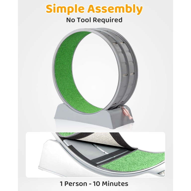 UBesGoo 41in Cat Exercise Wheel, PP Treadmill with Green Mat
