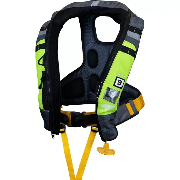Bluestorm ARCUS-40 SAIL Inflatable Life Jacket USCG Type 2 PFD, Hi-Viz Green/Yellow