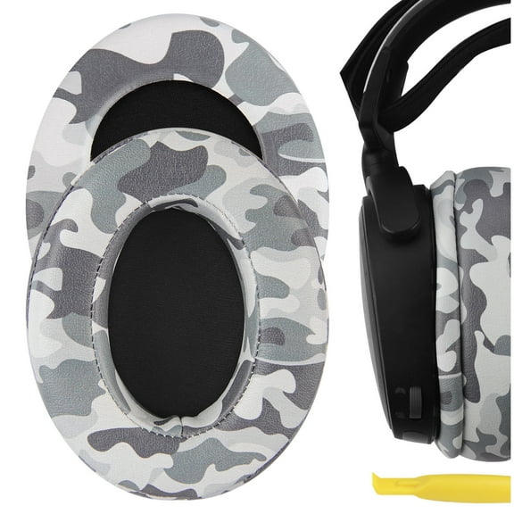 Geekria QuickFit Replacement Ear Pads Compatible with SteelSeries Arctis 1/ 3/ 5/ 7/ 7P/ 7P / 7X/ 7X / 9/ 9X/ Pro/ Prime Headphones, Ear Cushions (Camo)