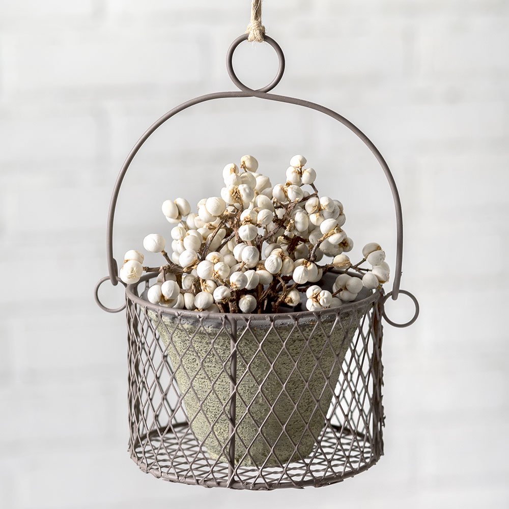 Small Hanging Pot with Wire Basket - 2 Pack - Walmart.com - Walmart.com