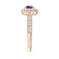 thumbnail image 3 of ANGARA Natural 0.45 Ct. Amethyst with Diamond Halo Ring in 14K Rose Gold for Women (Ring Size: 7), 3 of 9