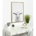 thumbnail image 5 of Kate and Laurel Sylvie Baby Goat Black and White Portrait Framed Canvas Wall Art by Simon Te Tai, 23x33 Gold, 5 of 5