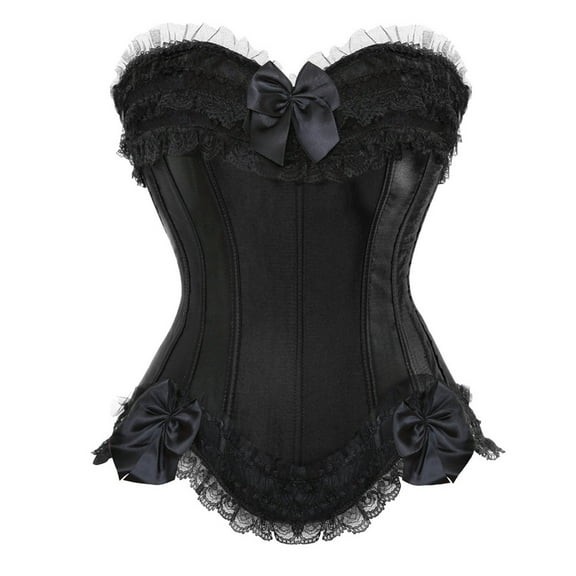 Women's Bustier Corset Top Lace Up Boned Overbust Burlesque Masquerade Corset Top Bustier Shapewear Lingerie Bodyshaper Top
