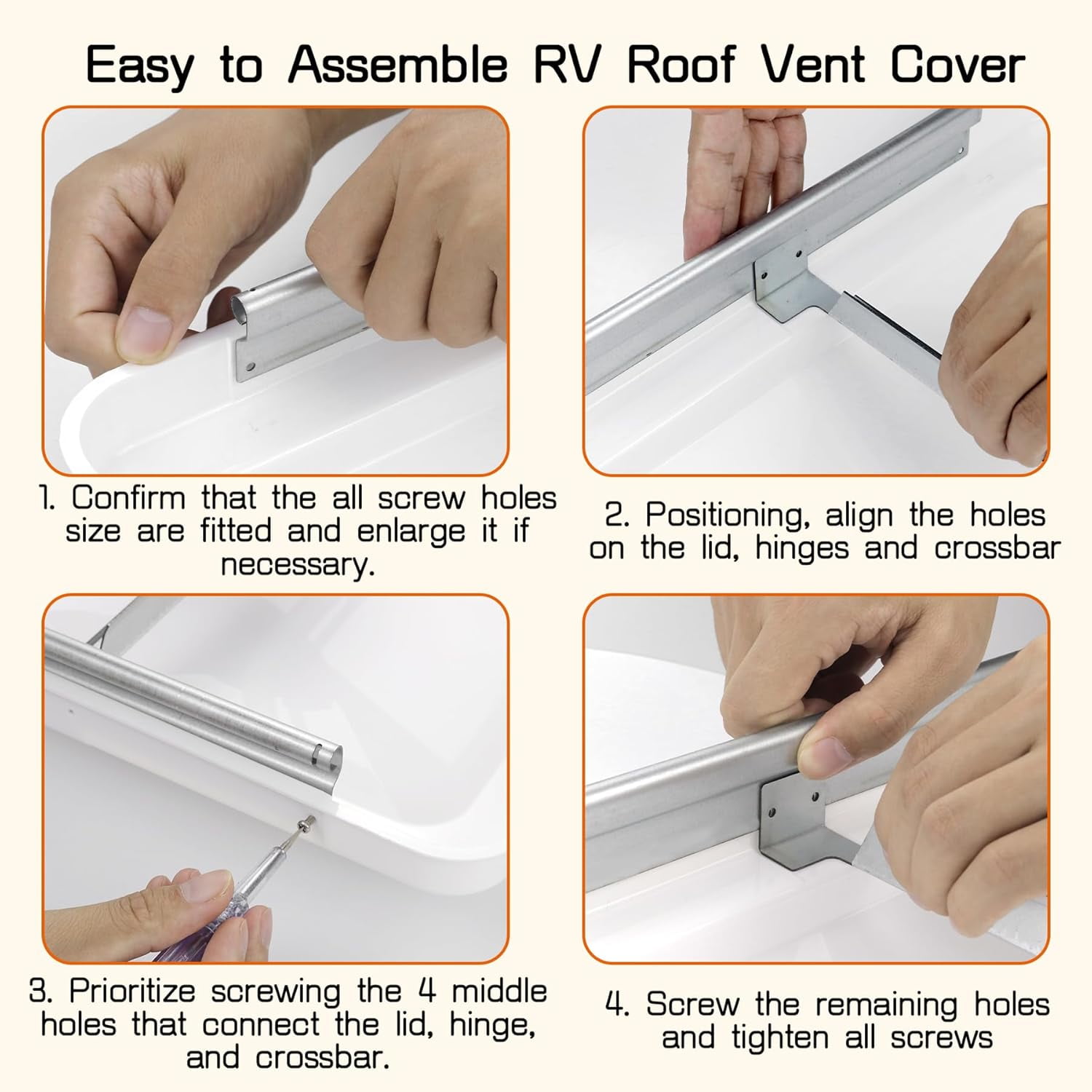 Binaxon 14" x 14" RV Trailer Campe Motorhome RV Roof Vent Cover -Vent Lid White 1-Pack