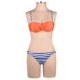 thumbnail image 2 of SAYFUT Women's Elegant Push Up Padded Two Piece Bandeaukini Top Scoop Bikini Bottom Set Swimsuits, 2 of 7