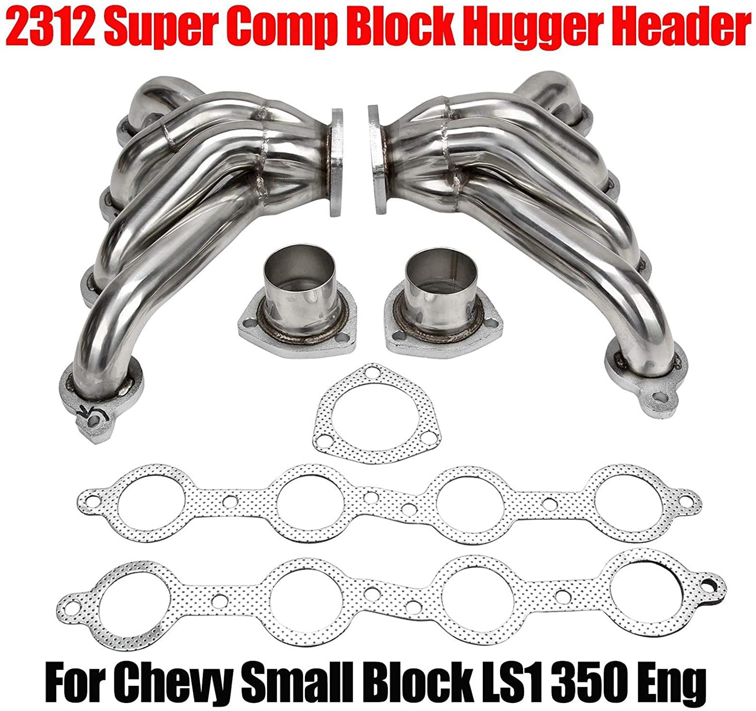 Fit For Chevy LS1 350 Eng EXHAUST Headers 2312 Super Comp Block Hugger Header