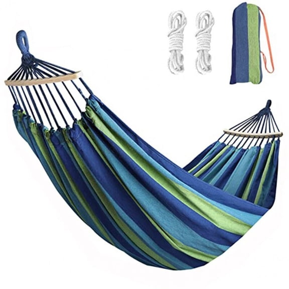 Slccxzc Portable Camping Hammock Backpacking Lightweight Picnic Canvas Hammocks for Outdoor Camping Hiking Garden Furniture