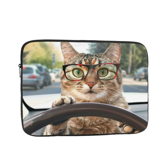 cat driving Laptop Sleeve Bag Compatible With MacBook Air / Pro iPad MateBook Tablet Surface HP Lenovo Dell ASUS Acer Laptop Computer Protective Size: 10 inch
