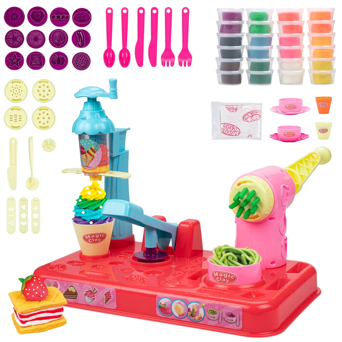 UNIH Ice Cream Playdough Sets for Toddlers with Tools, Playdough Sets