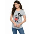 thumbnail image 4 of Womens Classic Mickey Mouse Hi-Low Hem T-Shirt Heather Gray Junior Sizes, 4 of 6
