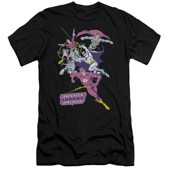 JLA Justice League CoLord of the Ringsful League S/S Adult 30/1 T-Shirt Black