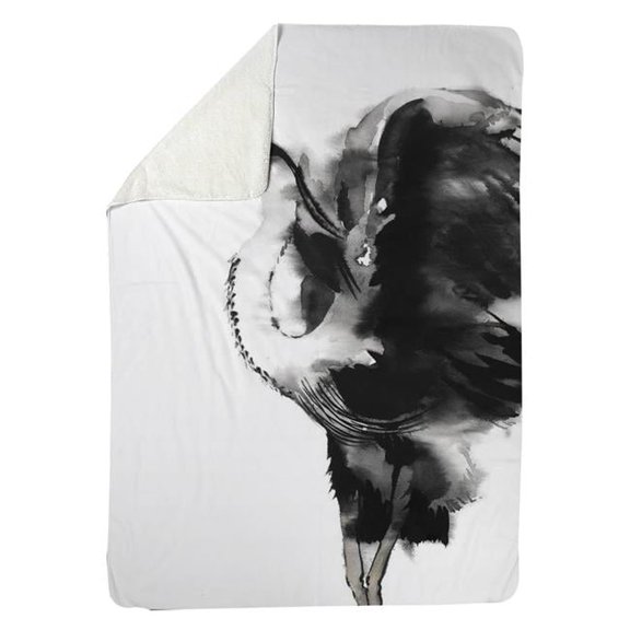 Begin Home Decor 5545-6080-AN447 60 x 80 in. Heron-Sherpa Fleece Blanket