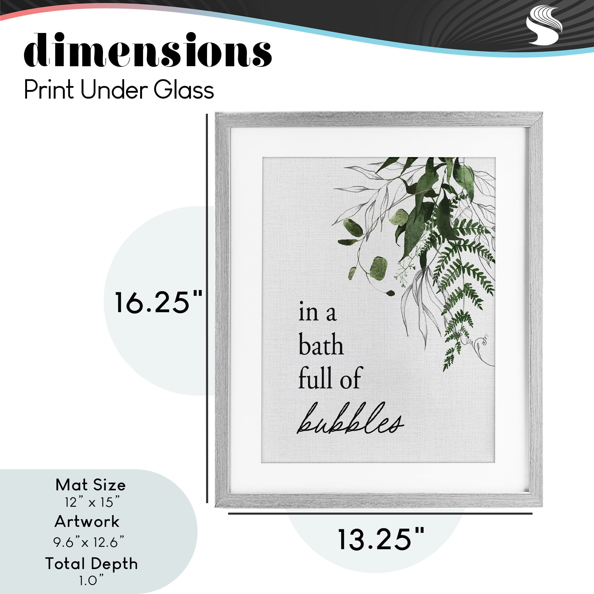 Forest Foliage Bubble Bath Gray Framed Print Under Glass, design by Lettered and Lined