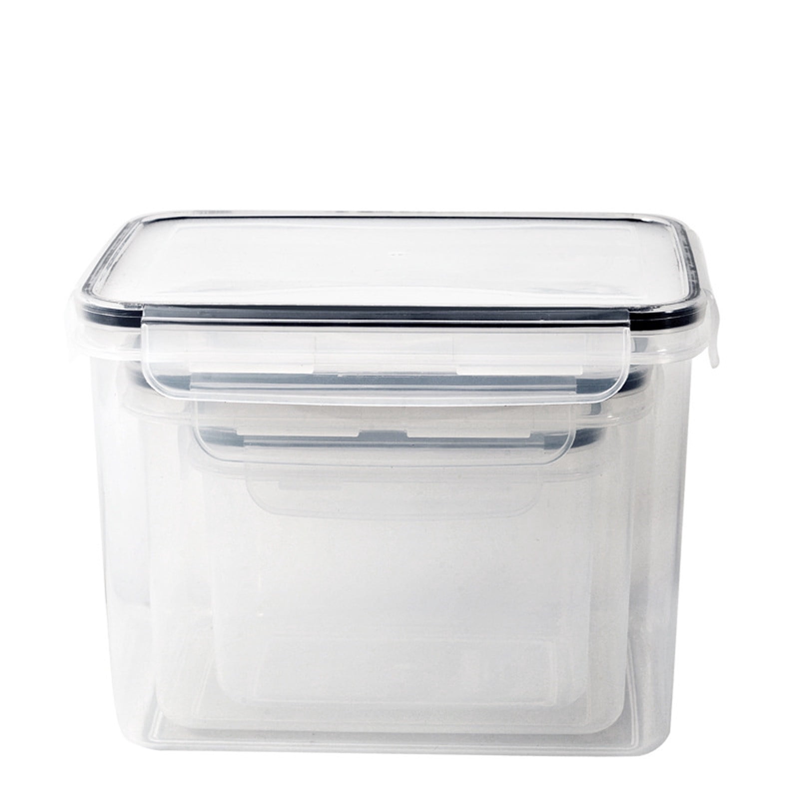 Vacemry under $5 Kitchen Storage Container, 6-Piece Plastic Pantry Organizer Set, Airtight Food Storage Bins for Grains Flour Snacks, Clear Stackable Canisters with Easy Lock Lids