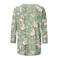 thumbnail image 2 of TaTaai Womens Easter Theme Printed Loose Tops Round Neck 3/4 Three-quarter Sleeve Casual Soft Lightweight Comfy Daily Wear Blouses for Women Gift, 2 of 5