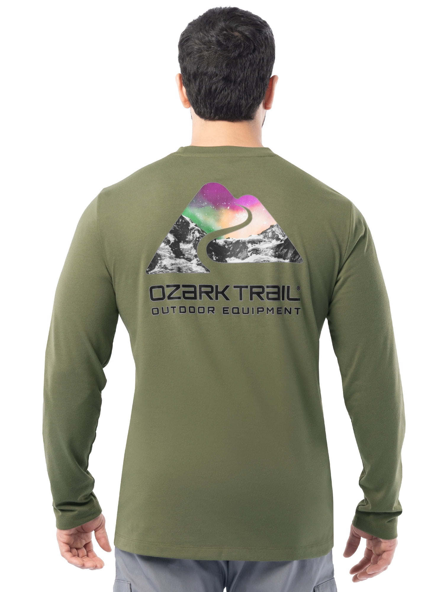 Ozark Trail Men's Active Graphic Tee with Long Sleeves, Sizes S-3XL